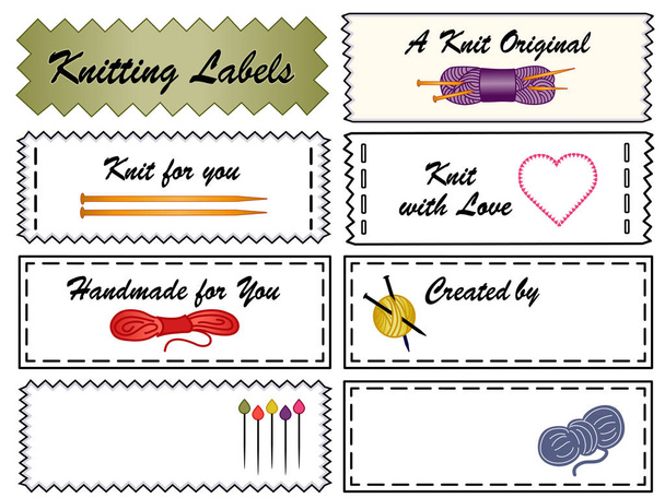 Knitting Sewing Labels - Vector, Image
