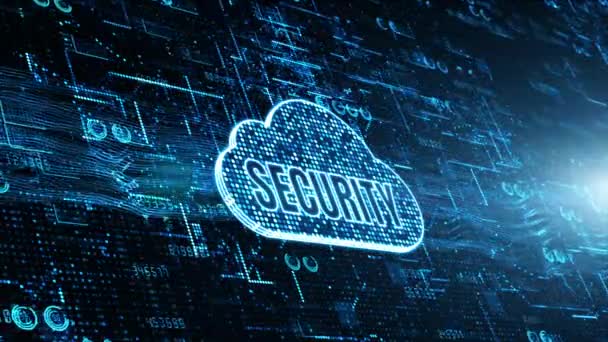 Technologie netwerk en dataverbinding, Secure Data Network Digital Cloud Computing, Cyber Security concept - Video