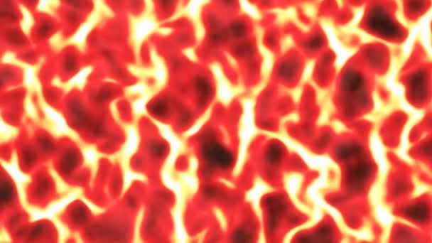 Hot Gesmolten Lava Stromen en Magma Vloeibare Brandende emitterende Hittegloed - 4k Naadloze Loop Beweging Achtergrond Animatie - Video