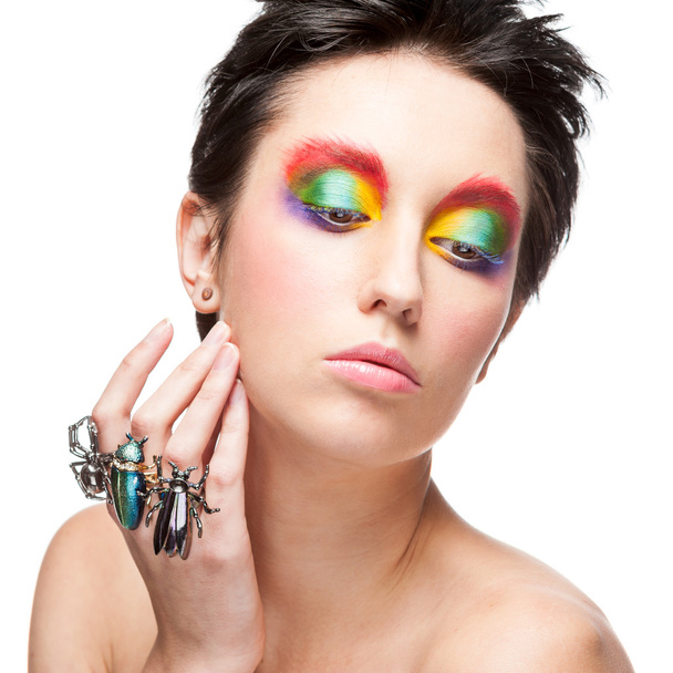 portrait of beautiful woman with fantasy makeup - Fotografie, Obrázek