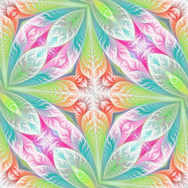 Kwiatki w fractal design. Grafika dla kreatywnych, - Zdjęcie, obraz