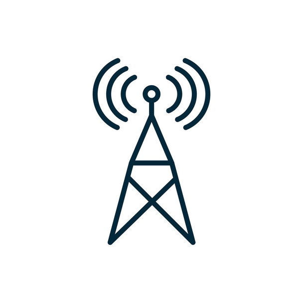antenna signal transmission internet of things line icon - Vector, Image