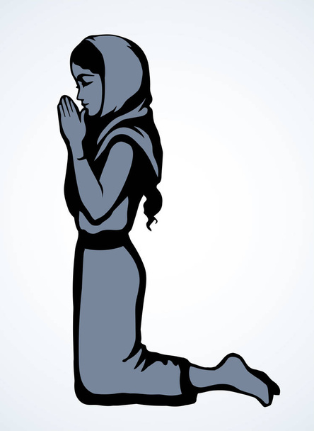 Διανυσματική εικόνα της προσευχής κορίτσι - Διάνυσμα, εικόνα
