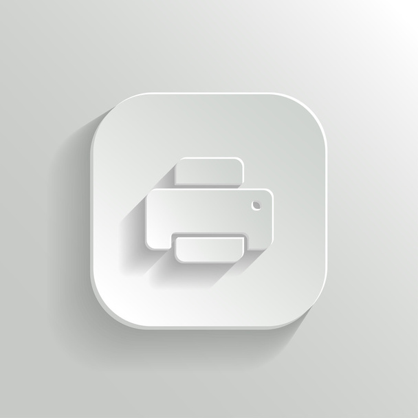 Printer icon - vector white app button - Vektor, obrázek