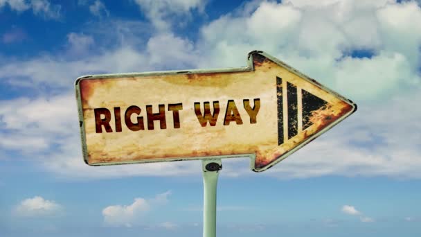 正しい道への道への標識 - 映像、動画