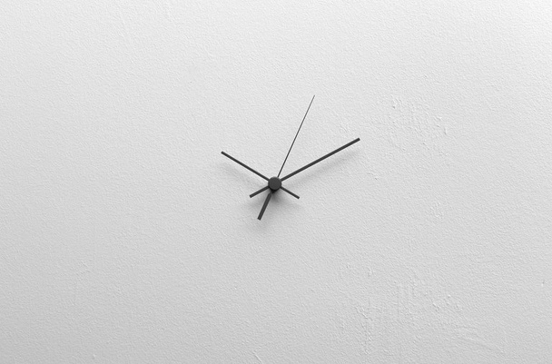 Clock hands on a blank dial without numbers on a white background. Creative conceptual illustration with copy space. 3D rendering - Photo, Image
