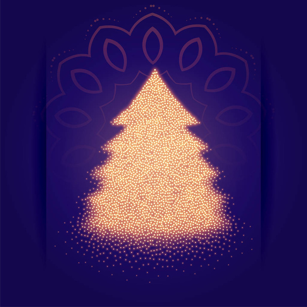 christmas tree made with sparkles background design - Vettoriali, immagini
