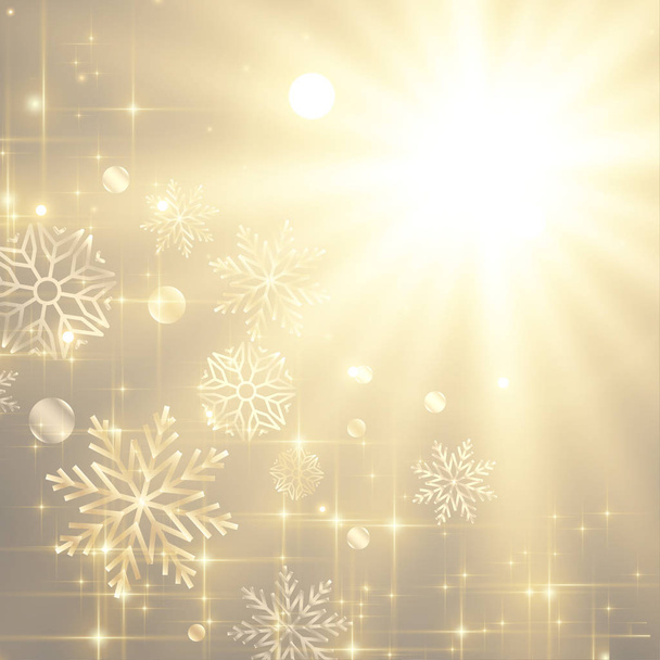 όμορφη λάμψη και νιφάδες χιονιού φόντο χριστουγεννιάτικο φεστιβάλ - Διάνυσμα, εικόνα