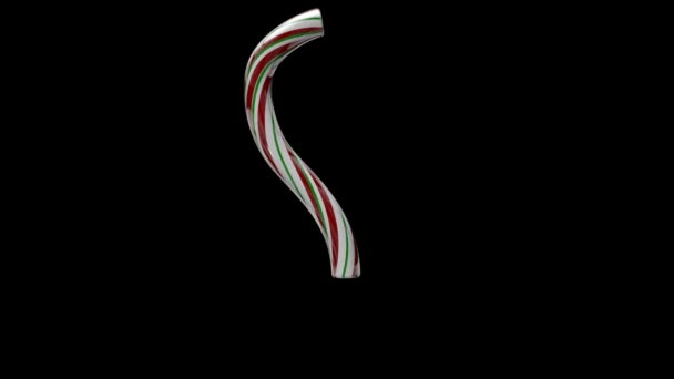 3D animovaný vánoční cukrová třtina písmo s odděleným alfa kanálem, znak 8 - Záběry, video