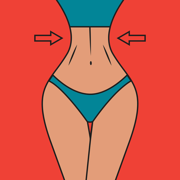 Slim waist with arrows - Vector, Image