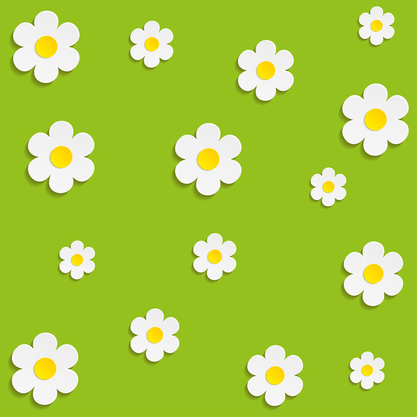 Beautiful Spring Flowers Green Background -Vector - Vector, Image