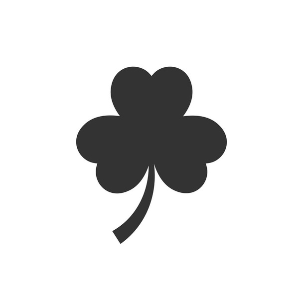 Three leaf clover icon in flat style. St Patricks Day vector ill - Vector, Image