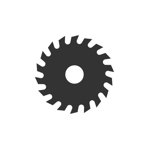 Zaagblad icoon in platte stijl. Circulaire machine vector illustratie - Vector, afbeelding