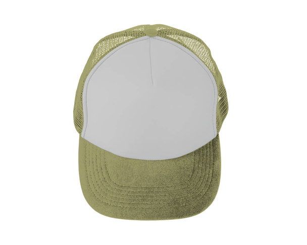Make your design work becomes more practical with this Front View Realistic Cap Mock Up In Yellow Custard Color  - Photo, Image