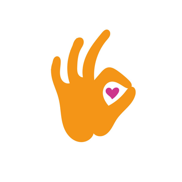 Gesture is all right . icon heart for Valentines day - Photo, Image