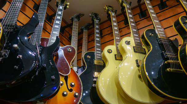 Guitars in store for sale - Photo, Image