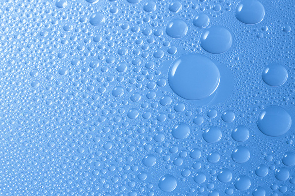 Wassertropfen Taupropfen-Effekt Nano-Effekt Lotuseffekt blaue Imprägnierung weist Regenabweiser ab - Foto, Bild