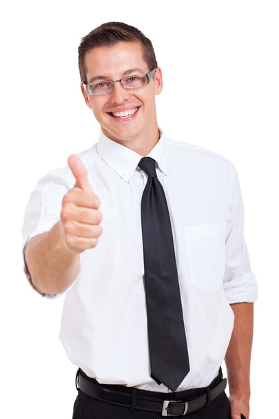 Businessman giving thumb up - Foto, afbeelding