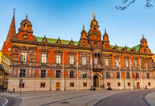 Sunset view of the town hall in Malmo, Sweden - Photo, Image