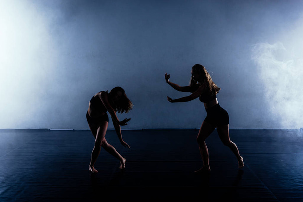 Moderní taneční umělci praktikující choreografickou baletní sestavu - Fotografie, Obrázek