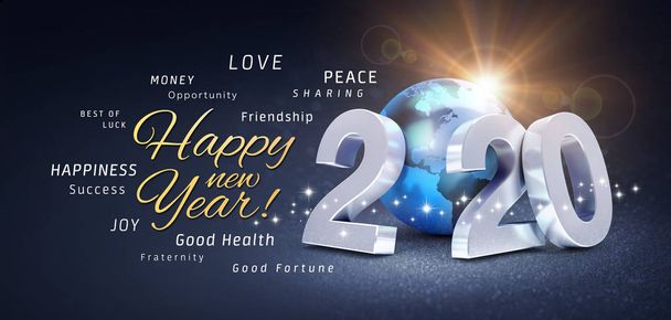 Nový rok 2020 Pozdravné přání všeho nejlepšího - Fotografie, Obrázek