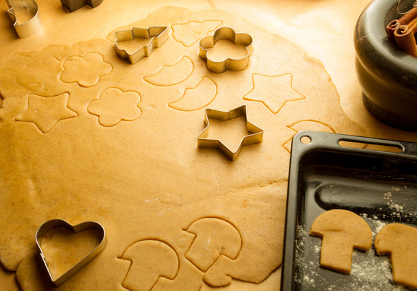 Closeup of gingerbread cookies for Christmas - Foto, Imagem