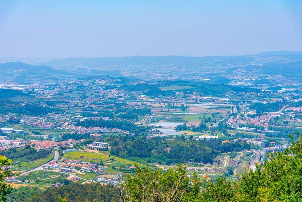 Aerial view of Portuguese city Guimaraes - 写真・画像