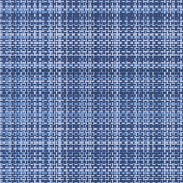 Blue denim texture seamless pattern woven plaid. Jeans color fabric textile. Vector dyed cotton melange gingham all over print. - Vector, Image