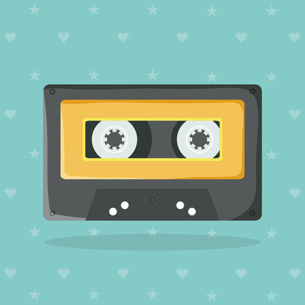 retro music cassette isolated icon - Vektor, obrázek