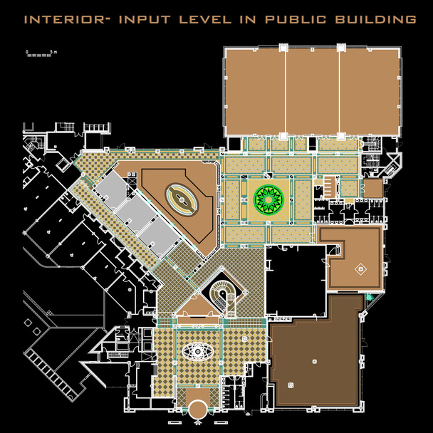 interion-εισαγωγής επίπεδο σε δημόσιο κτίριο - Διάνυσμα, εικόνα