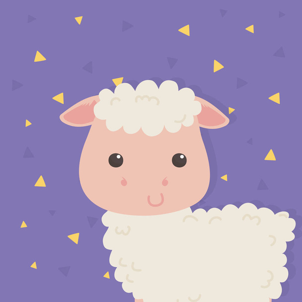 cute sheep animal farm character - Vektör, Görsel
