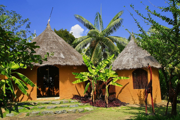 κίτρινο σπίτι χώμα Αφρική - Φωτογραφία, εικόνα