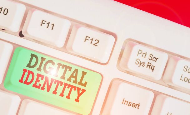 Написание текста Digital Identity. Бизнес-концепция сетевой идентичности принята или утверждена в киберпространстве
. - Фото, изображение
