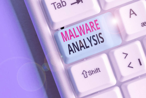 Handwriting text writing Malware Analysis. Concept meaning performs deep analysis of evasive and unknown threats. - Photo, Image
