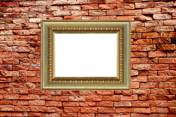 frame on old block wall - Photo, Image