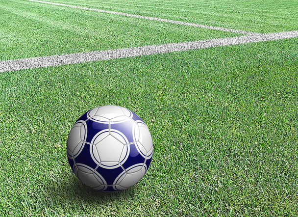 Футбольный мяч на обочине
 - Фото, изображение