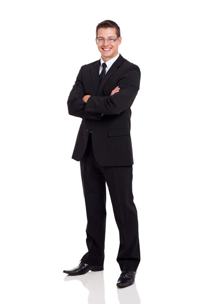 Business man in a suit with arms folded - Zdjęcie, obraz