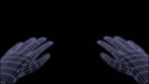 synthwave низкопольные сетевые руки 3d рендеринга
 - Фото, изображение