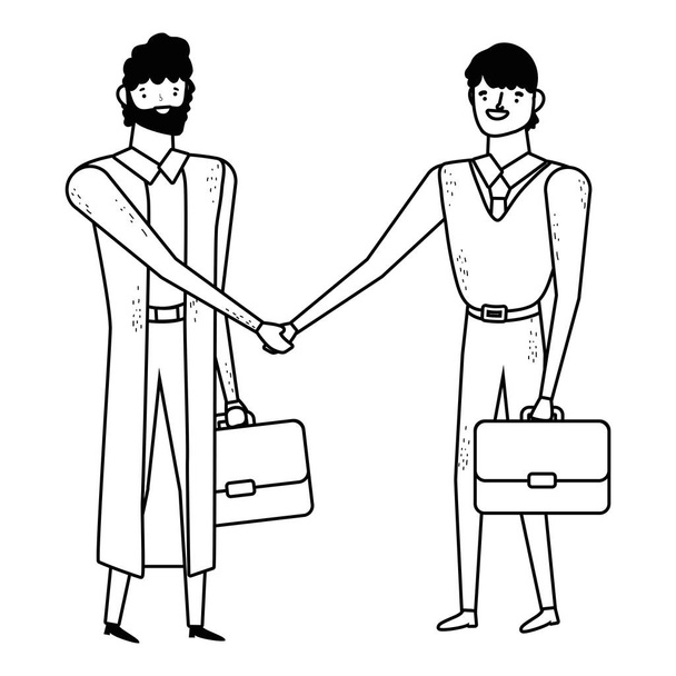 Ізольовані бізнесмени з дизайном валізи
 - Вектор, зображення