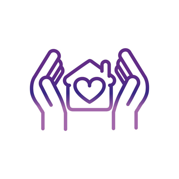 hands with house protection charity help donation - Vector, Image