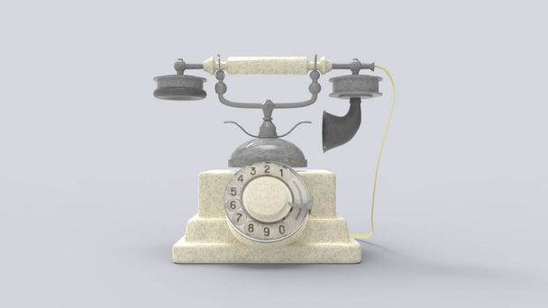 3D renderização de um telefone vintage isolado em um fundo de estúdio
 - Foto, Imagem