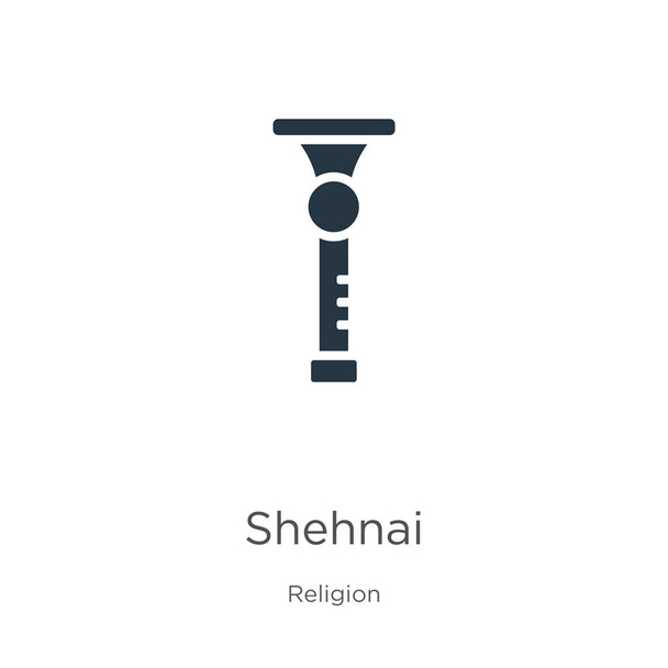 Shehnai icône vecteur. Icône Shehnai plat tendance de la collection religion isolé sur fond blanc. L'illustration vectorielle peut être utilisée pour la conception graphique web et mobile, logo, eps10
 - Vecteur, image