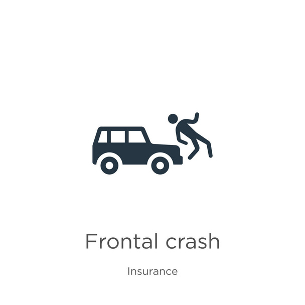 Frontal crash icon vector. Trendy flat frontal crash icon from insurance collection isolated on white background. Vector illustration can be used for web and mobile graphic design, logo, eps10 - Vector, Image