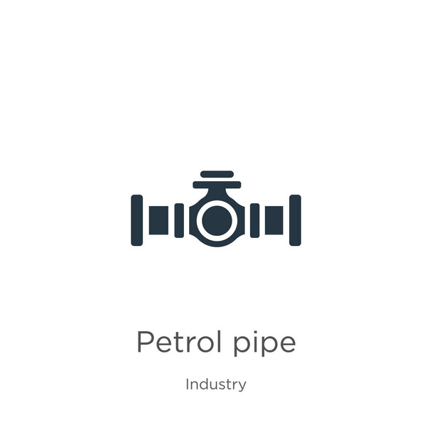 Petrol borusu ikon vektörü. Beyaz arka planda endüstriyel koleksiyondaki son moda düz benzin boru ikonu var. Vektör illüstrasyonu web ve mobil grafik tasarımı, logo, eps10 için kullanılabilir - Vektör, Görsel