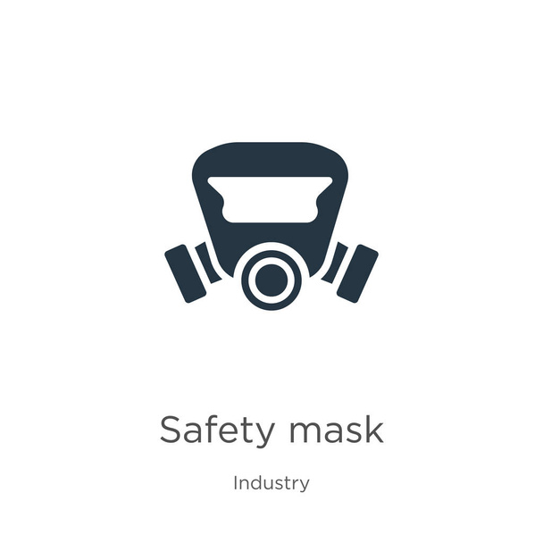 Safety mask icon vector. Trendy flat safety mask icon from industry collection isolated on white background. Vector illustration can be used for web and mobile graphic design, logo, eps10 - Вектор,изображение