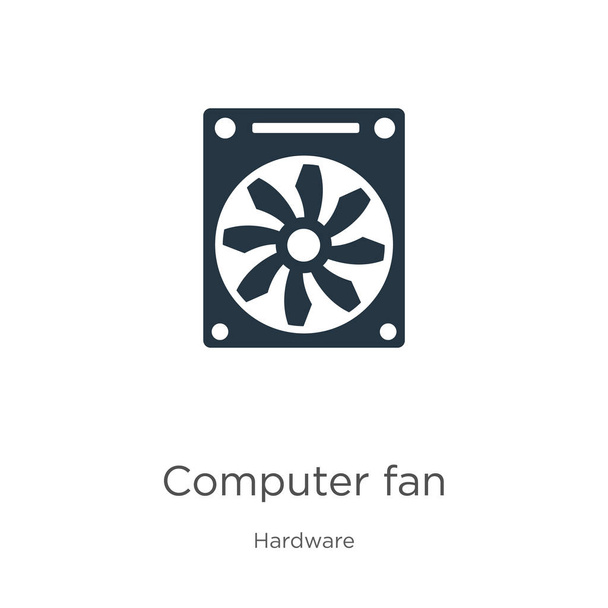 Computer fan icon vector. Icono de ventilador de computadora plana de moda de la colección de hardware aislado en fondo blanco. La ilustración vectorial se puede utilizar para el diseño gráfico web y móvil, logotipo, eps10
 - Vector, imagen