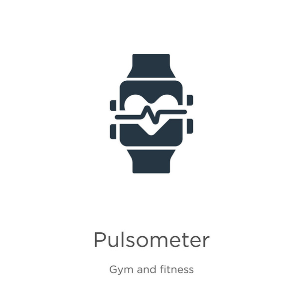 Pulsometer-Symbol-Vektor. trendige flache Pulsometer-Ikone aus Fitnessstudio und Fitness-Kollektion isoliert auf weißem Hintergrund. Vektorillustration kann für Web- und Mobile-Grafikdesign verwendet werden, Logo, eps10 - Vektor, Bild