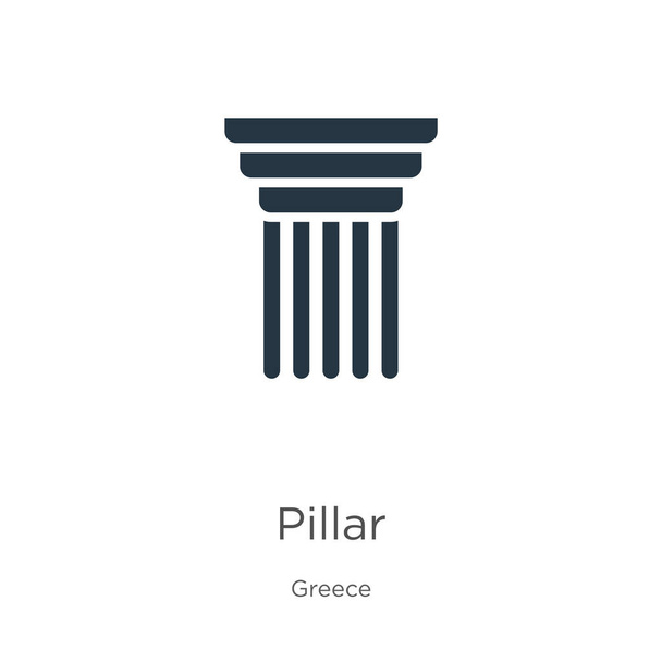 Pijler icoon vector. Trendy platte zuil icoon uit de Griekse collectie geïsoleerd op witte achtergrond. Vector illustratie kan worden gebruikt voor web en mobiele grafische vormgeving, logo, eps10 - Vector, afbeelding