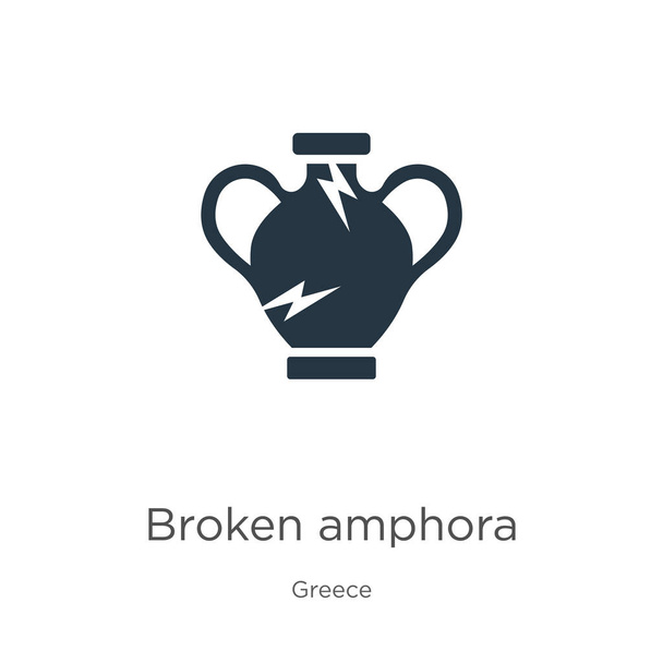 Broken amphora icon vector. Trendy flat broken amphora icon from greece collection isolated on white background. Vector illustration can be used for web and mobile graphic design, logo, eps10 - Vector, Image