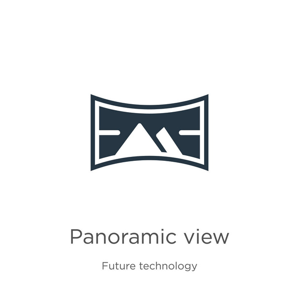 panoramische Ansicht Symbol-Vektor. trendiges flaches Panorama-Ansicht-Symbol aus der zukünftigen Technologie-Sammlung isoliert auf weißem Hintergrund. Vektor-Illustration kann für Web-und mobile Grafik-Design, Logo verwendet werden, - Vektor, Bild